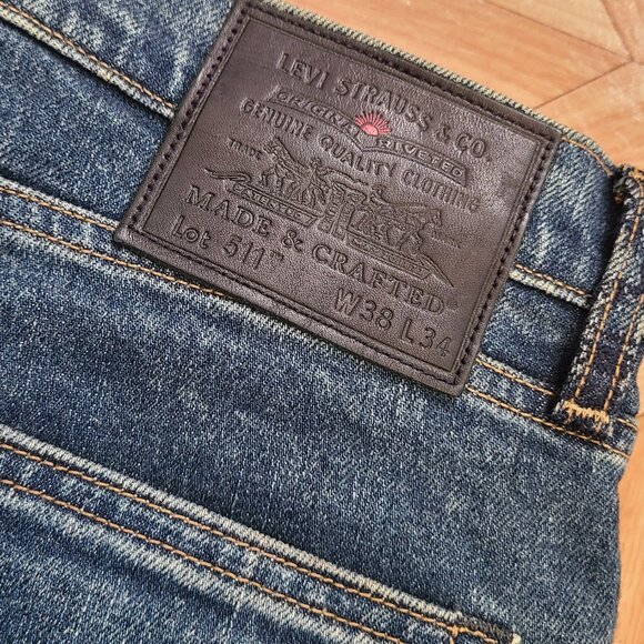 Levi's Made & Crafted 511 Slim Denim Jeans Made in Japan W38 Selvedge Boro - Picture 15 of 16